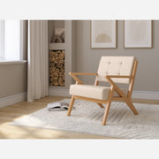SAKUR – BUTACA FIJA MADERA CON TAPIZADO