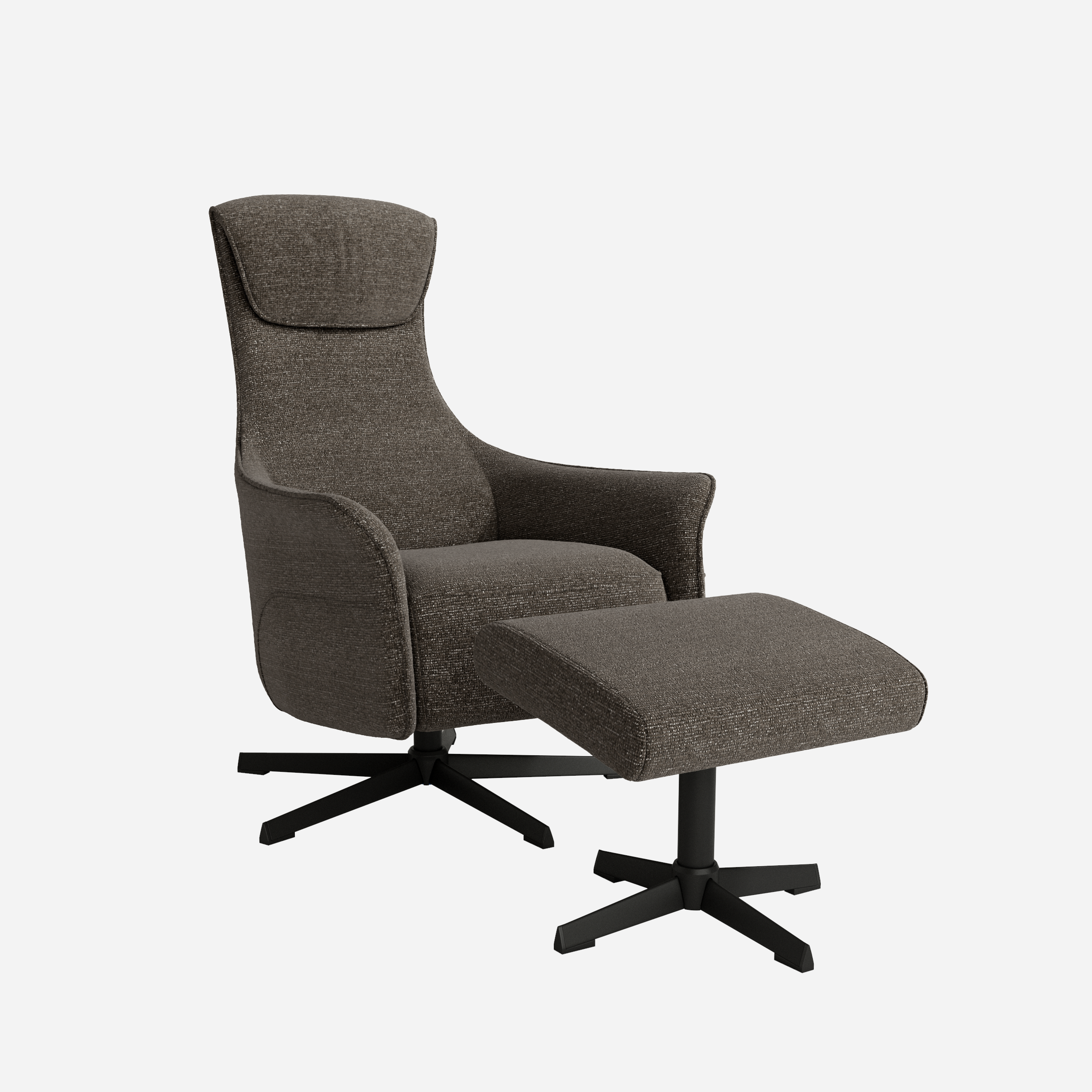 KIARO – BUTACA GIRATORIA RELAX MANUAL CON OTTOMAN