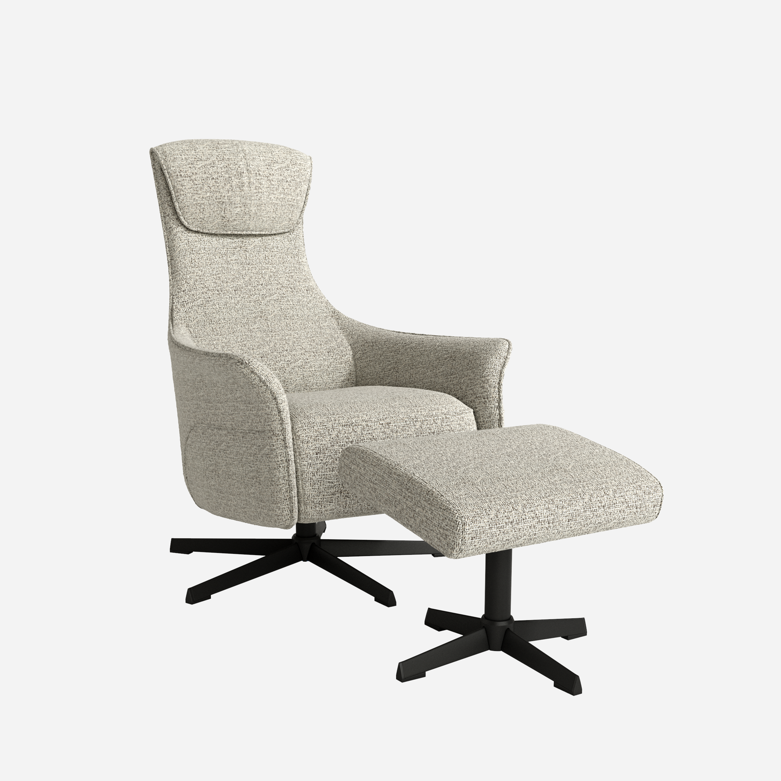 KIARO – BUTACA GIRATORIA RELAX MANUAL CON OTTOMAN