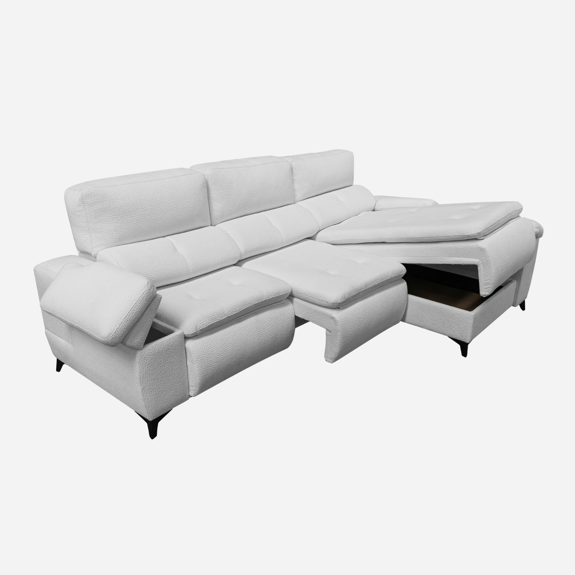 GAEL — Chaisselongue con arcón, deslizante y cabezales reclinables