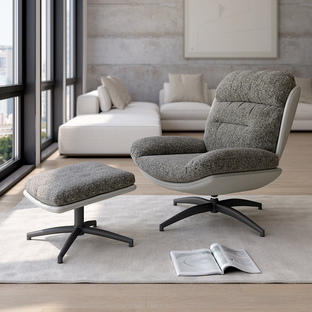 SERENA — Butaca Basculante Giratoria 360° con Ottoman - Vista 6 - XL Relax