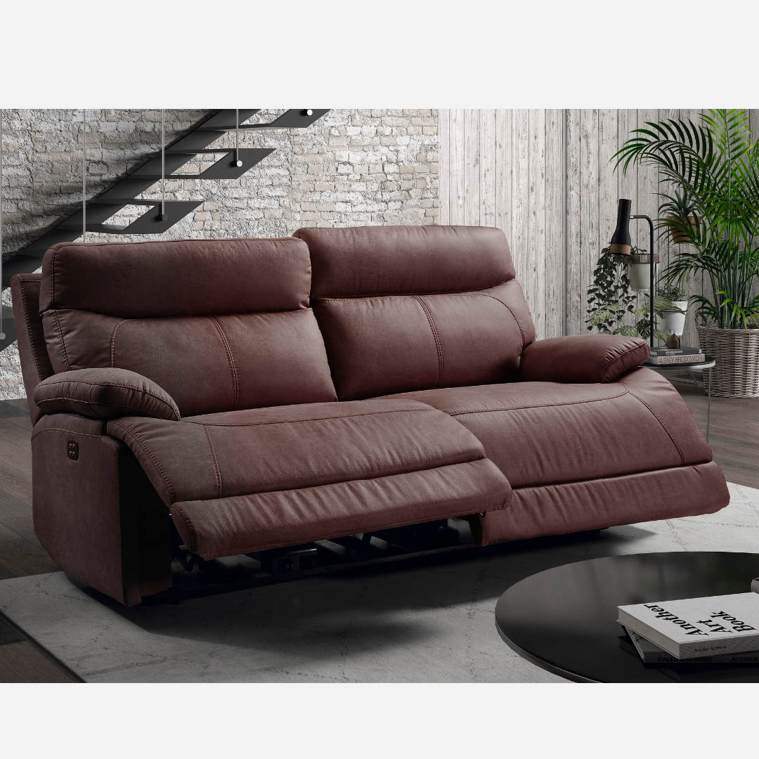 BILBAO MICROFIBRA — Sofá relax con cabezales eléctricos - XL Relax