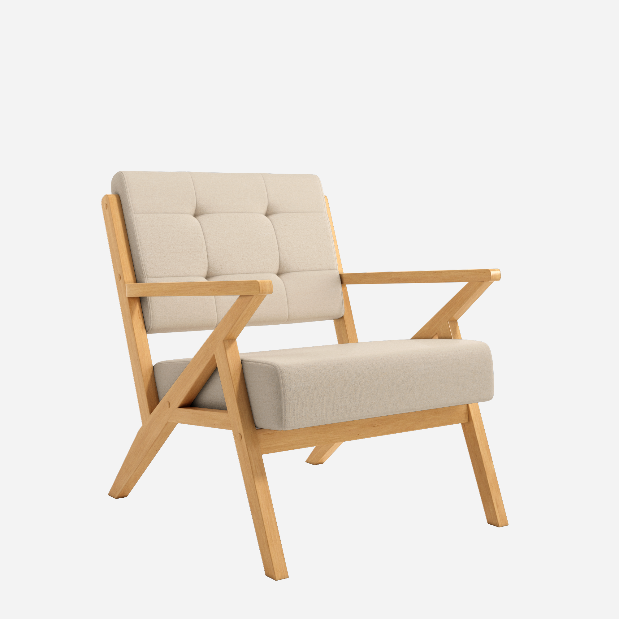 SAKUR – BUTACA FIJA MADERA CON TAPIZADO