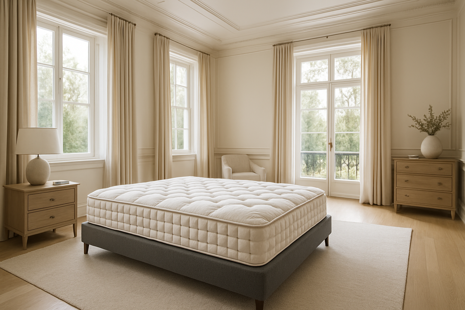 colchon en una gran habitación