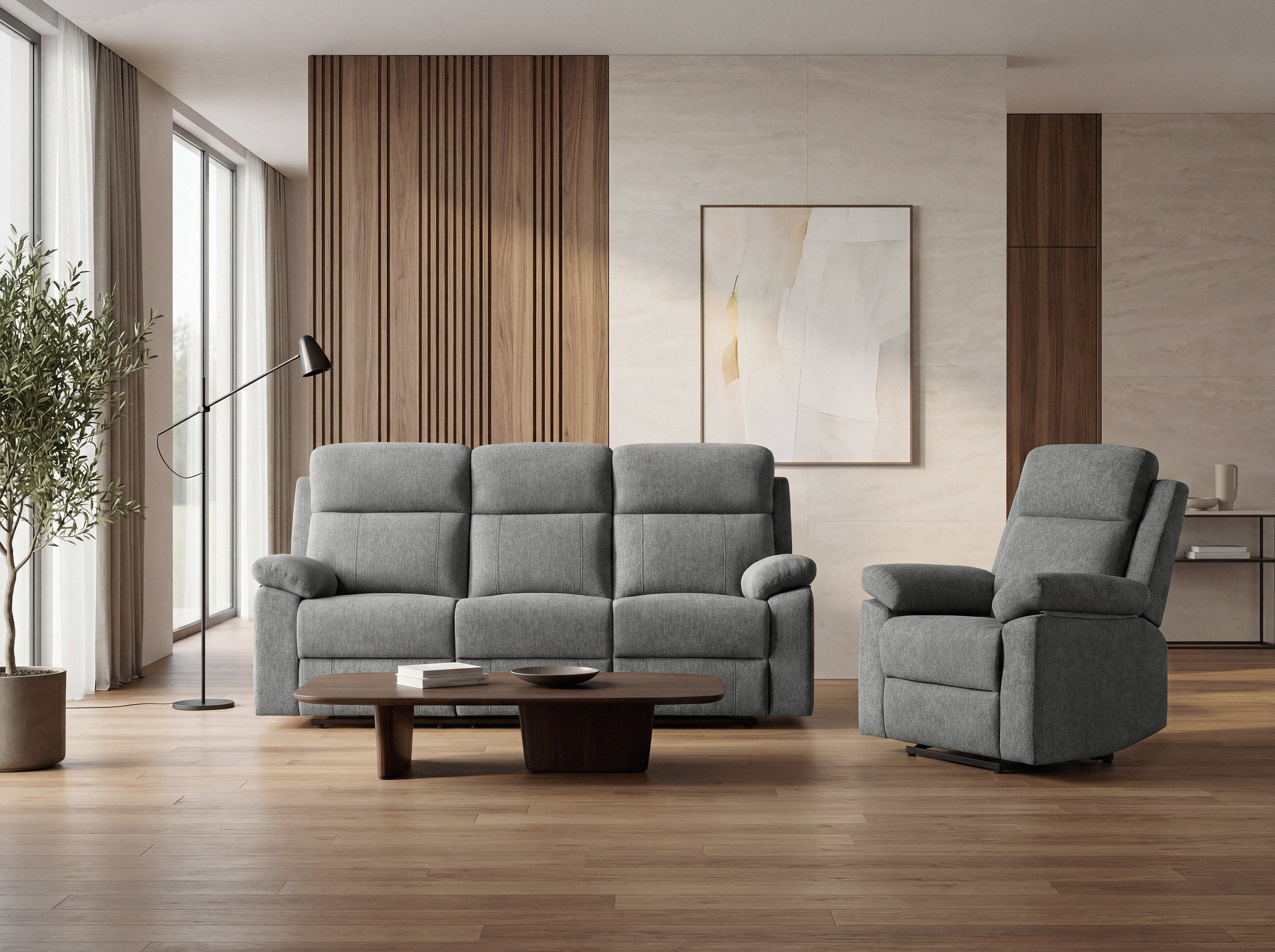 AMBER – Sofá 3 Plazas 2 Relax (Central Fijo)